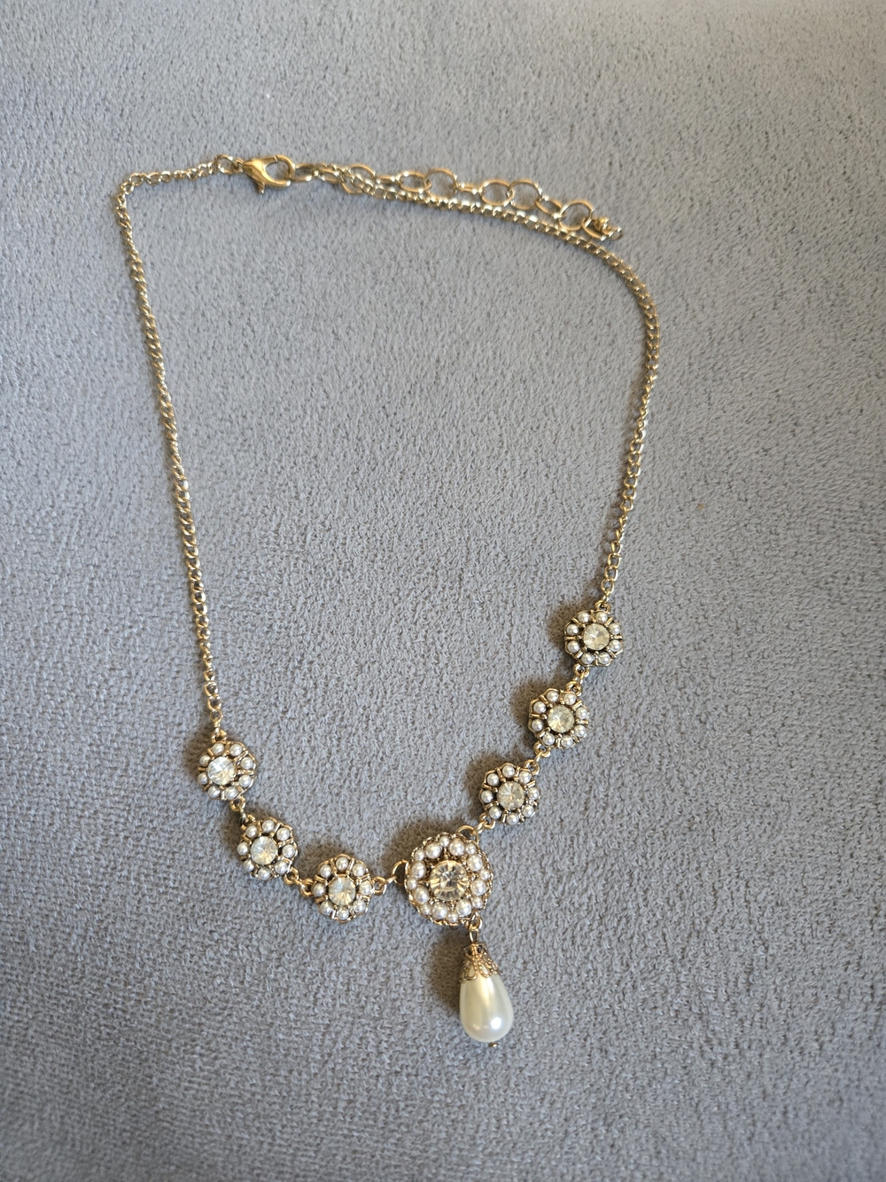 Goldtone And Faux Pearl Necklace